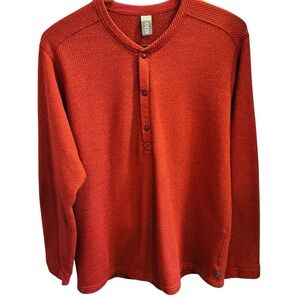 Stio Thermop Snap Neck Henley Waffle Knit Red XXL